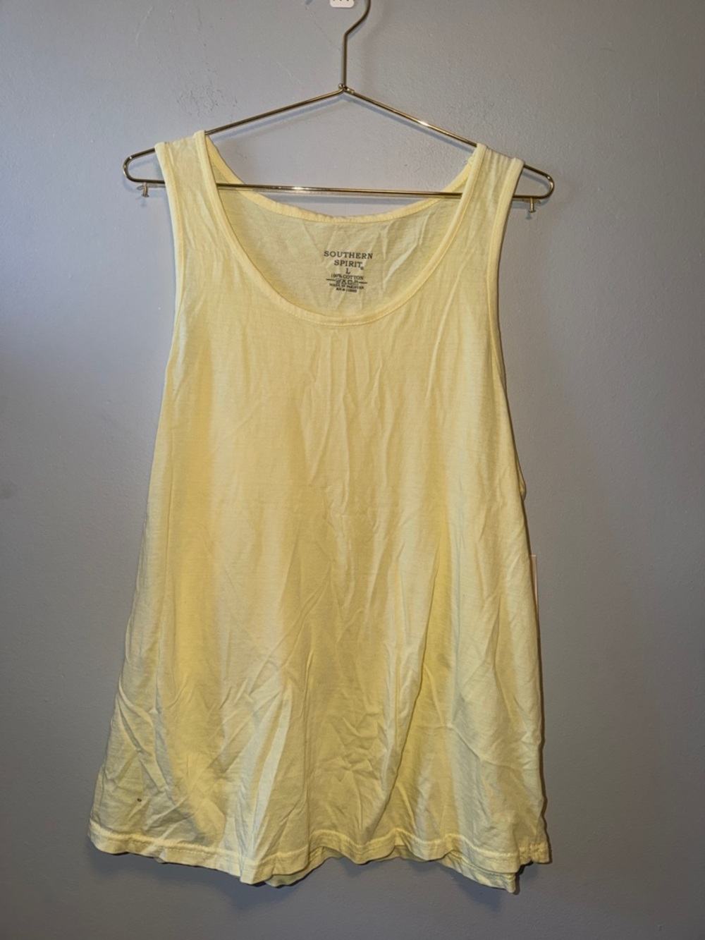 Southern Spirit Women's Light Yellow Scoop Neck Tank